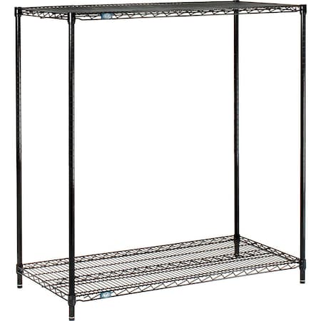 Black Epoxy, 2 Tier, Wire Shelving Starter Unit, 54W X 18D X 34H